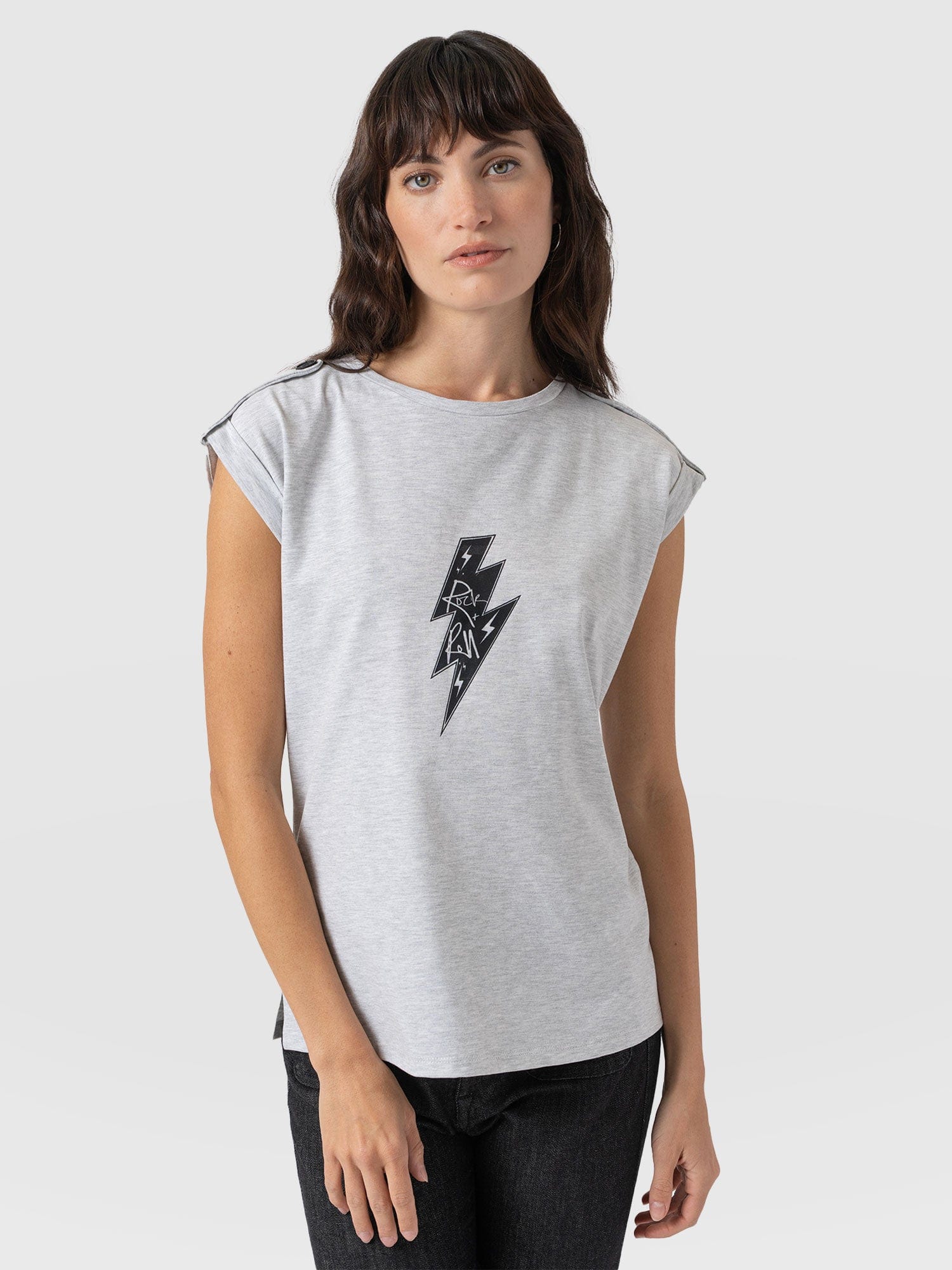 Turn-Up Tee Grey Rock - Women's T-Shirts | Saint + Sofia® USA